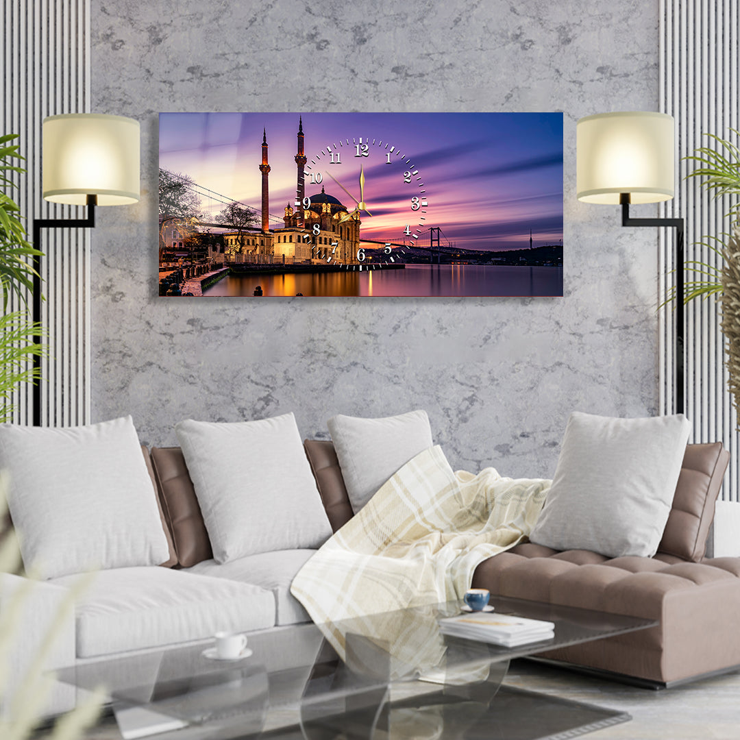 Dini Temalı Saatli Cam Tablo (Kopya)