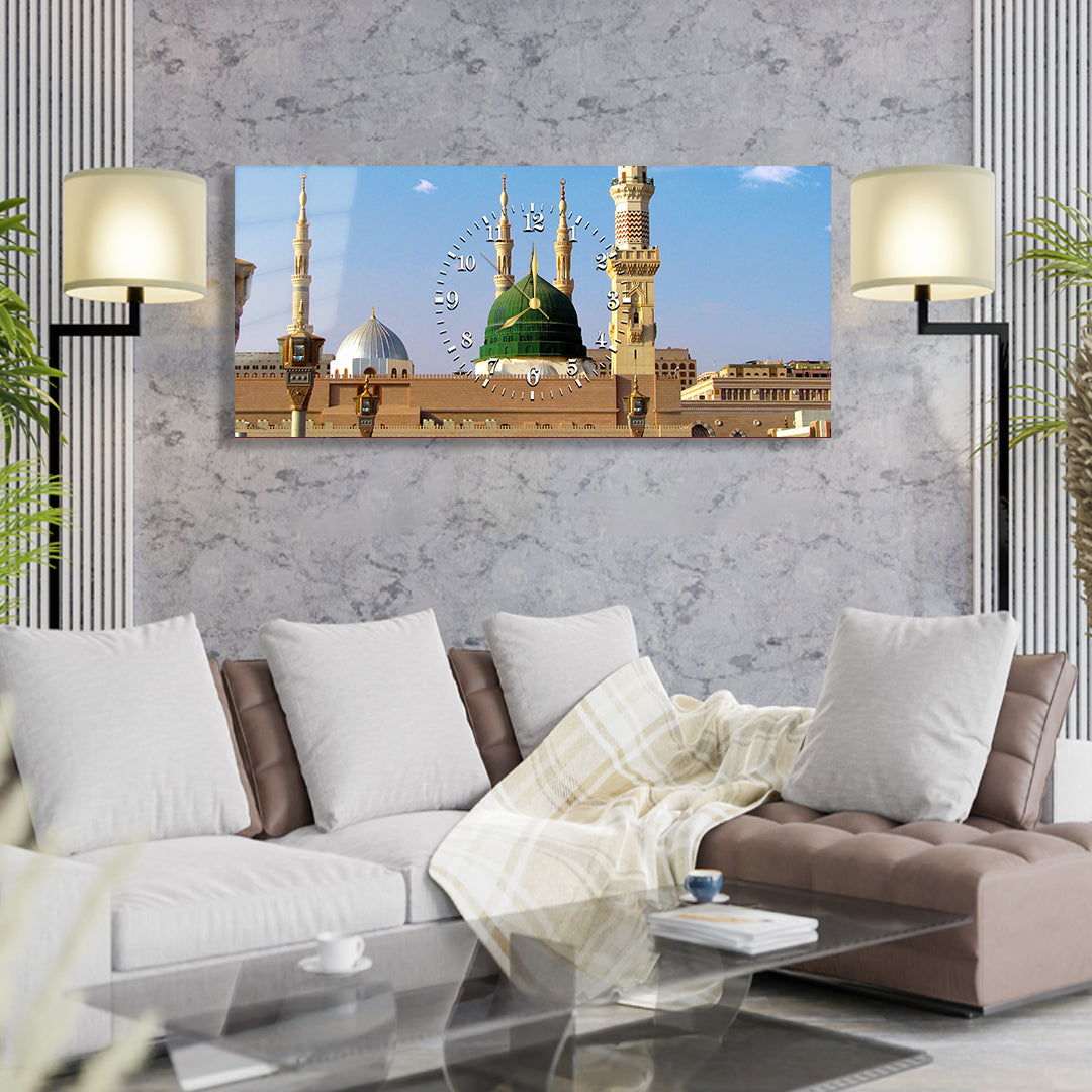 Dini Temalı Saatli Cam Tablo (Kopya) (Kopya)