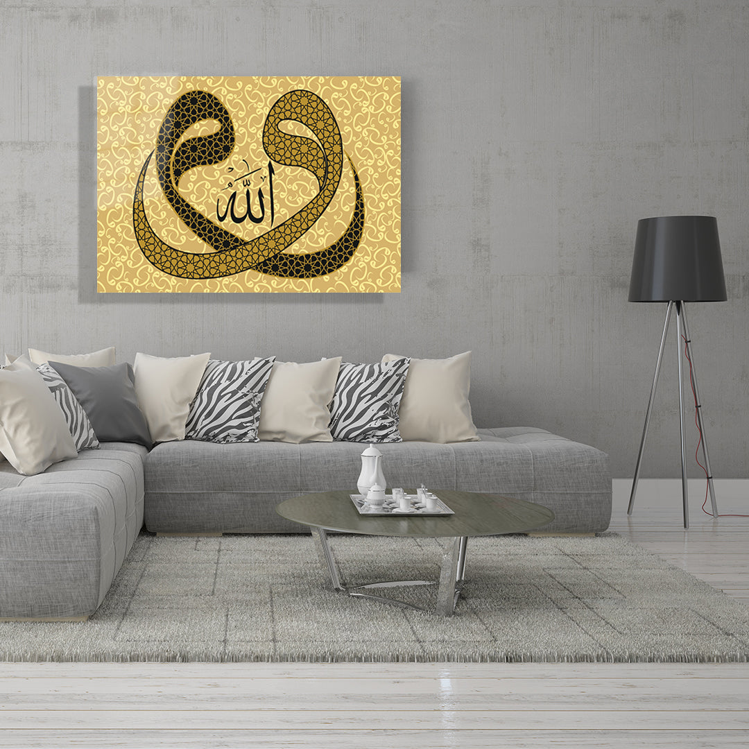 yatay dini temalı cam tablo