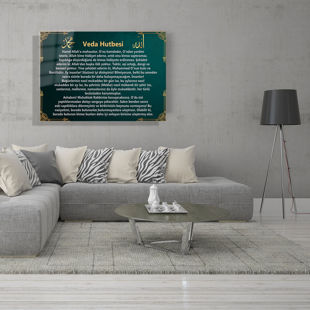 yatay dini temalı cam tablo