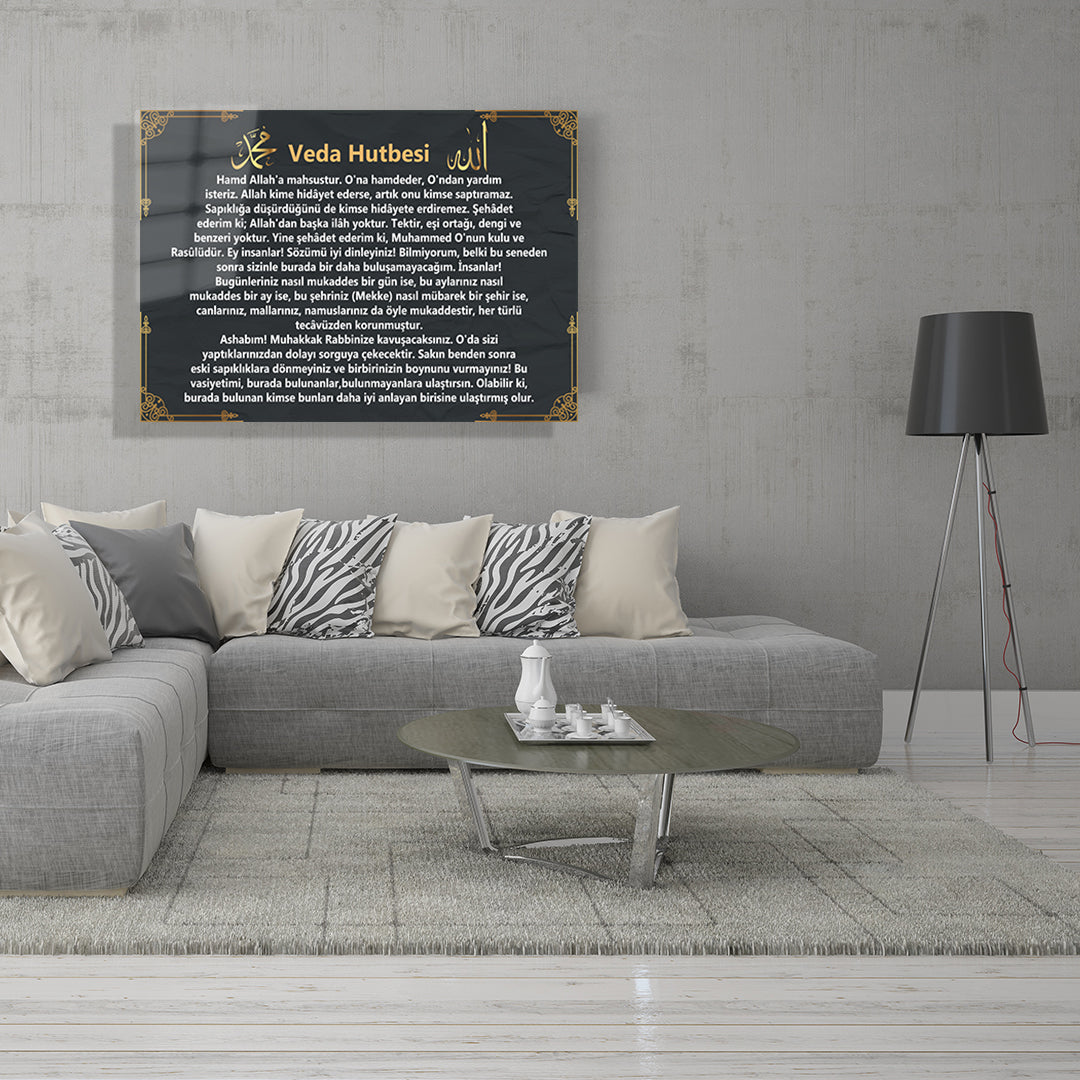 yatay dini temalı cam tablo